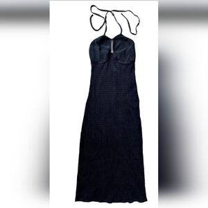 Free People Maxi Dress XS Ribbed Stretch Halter Boho